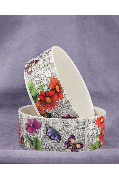 Bursa Porselen Dekor Secret garden porcelain double bowl
