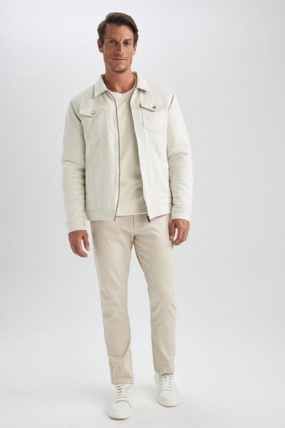 DeFacto Slim Fit Shirt Collar Jacket Suede Coat