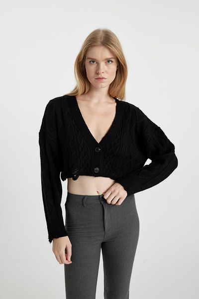 DeFacto Coool Regular Fit V-Neck Knitwear Cardigan A3286ax23wn