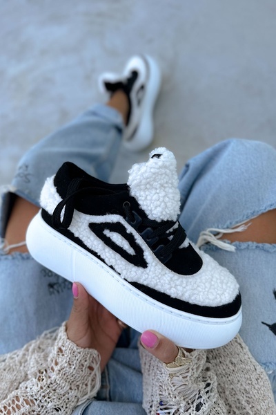 Shoebutik Λευκά βελούδινα πάνινα παπούτσια Pofu