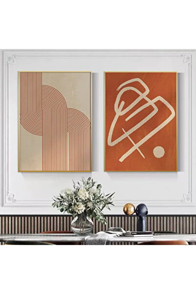 Markazip Altın Metal Çerçeveli 50x70cm Ikili Kanvas Tablo CTN65-K