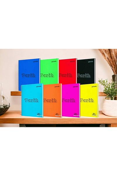 SEYFİKİRTASİYE 1 PIECE MYNOTE WIRE 80 SHEETS STRIPED DATE BOOK PLASTIC COVER MIXED COLOR WILL WAY