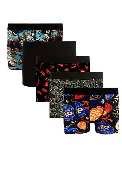 Laula Pack of 5 Men's Patterned Boxers 95% Cotton #kanye
