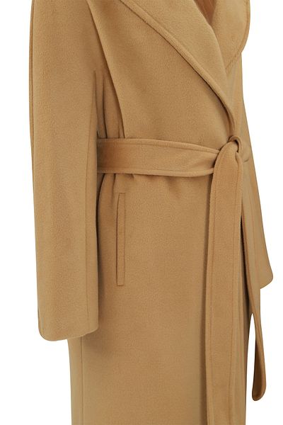 Açelya Okcu Γυναικείο μάλλινο παλτό Premium Clapa Fleto Pocket Tie-Up Maxi