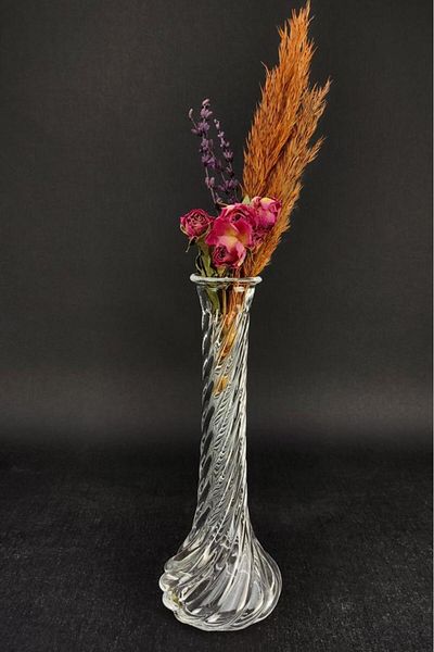 Digithome 25 cm Patterned Glass Clove Vase - C1-1-288