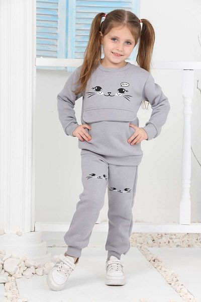 Sellfie Kids Set fetiță acoperită cu imprimeu pisică