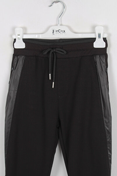 incity Boy's Black Stripe Detailed Jogger Tracksuit Bottom