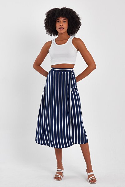 ALEXANDERGARDI ДОВГА СПІДНИЦЯ-ПЕШТАМАЛ У СМУЖКУ З ВІЗЕРУНКОМ (B23-0023)