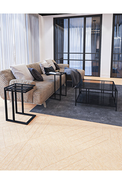 DEKOPRATİK - Uranüs Orta Sehpa Füme Cam & Ibiza 3lu Zigon Sehpa Seti Füme Cam