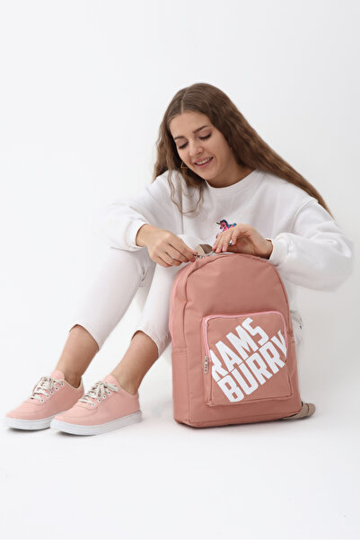 Ramsburry حقيبة ظهر نسائية باللون الوردي مصنوعة من القماش المقاوم للماء