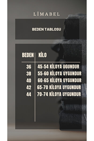 LİMABEL Women's Cream Loose Jeans High Waist Cream Palazzo Jeans