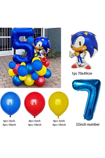 MFM مجموعة بالونات من رقائق السونيك للأعمار من 7 سنوات بطول 100 سم