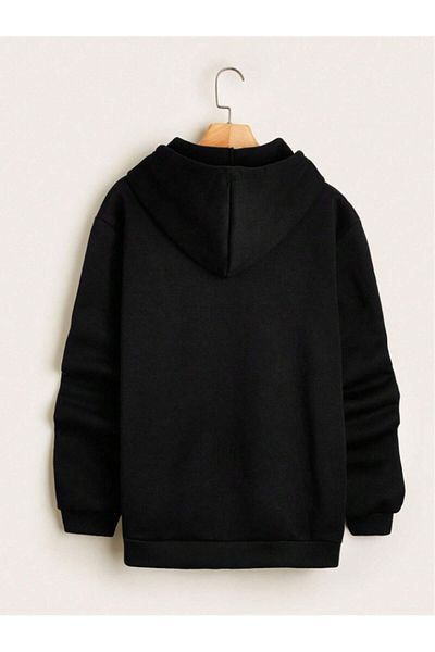 Revasser Unisex Γυναικεία/Ανδρική Μαύρη ΔΩΡΕΑΝ Φούτερ με στάμπα με κουκούλα