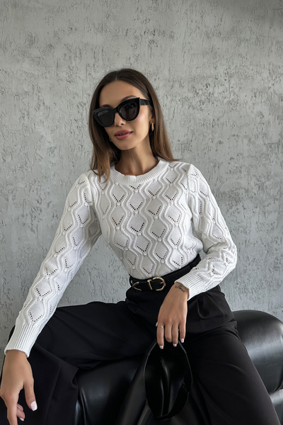 Nosia Geometric Patterned Hole Knitwear Sweater