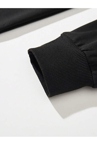 Revasser Unisex Γυναικεία/Ανδρική Μαύρη DINO Oversize Βαμβακερή φούτερ με λαιμόκοψη