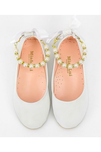 SIRRI Girl's Pearl Ballerina Shoes