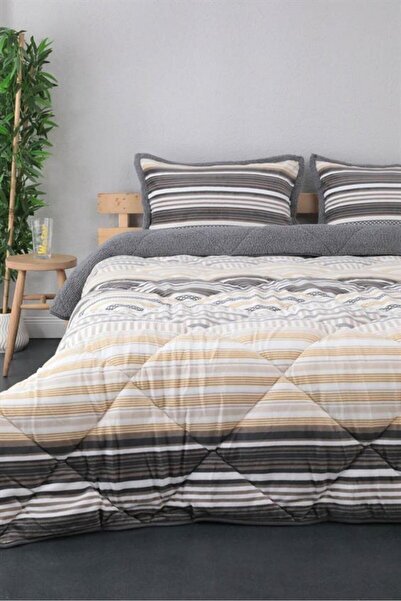 Merinos Comforter Double Quilt Set Brown Gray 220X240