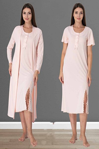 Puerpera Effortt Hamile Lohusa Gecelik Sabahlık Takımı 3075