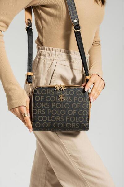 ImPolo Geantă de umăr și crossbody pentru femei İmpolo Beti BlackKamelEmpirme...