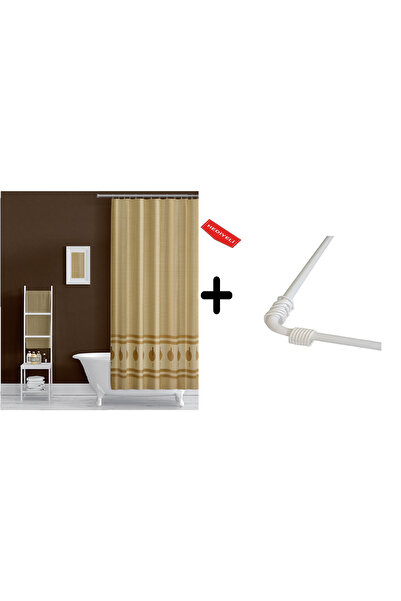 Zethome Zavjesa za kupatilo 5030 2x110x200, nosač za zavese, ugaona cev, bela...