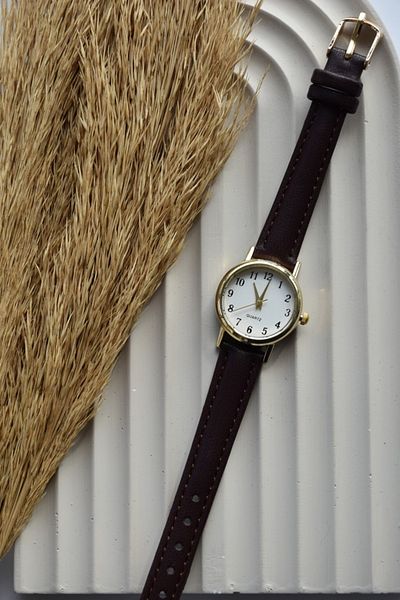 Ricardo 60 Minute Hour & Retro Minimal Leather Band Women's Wristwatch - Silver