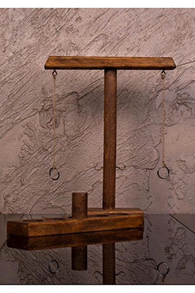 SERTİCARET Dekoratif Ahşap Halka Ve Kanca Geçirme Oyunu Salla Kazan