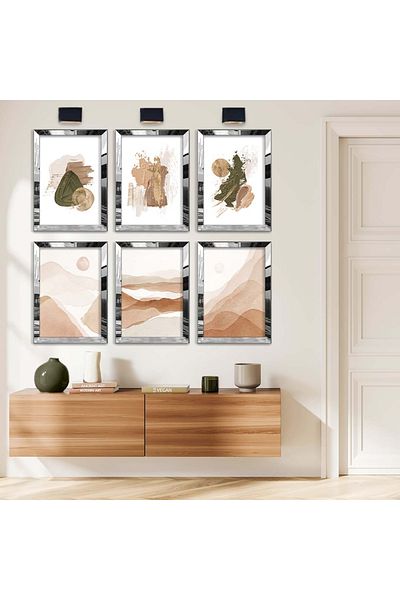 Zevahir Mobilya Dekorasyon SET DE TABLĂ MDF CU TEMĂ SOFT ȘI DESEN COLLAGE 6 PIECE