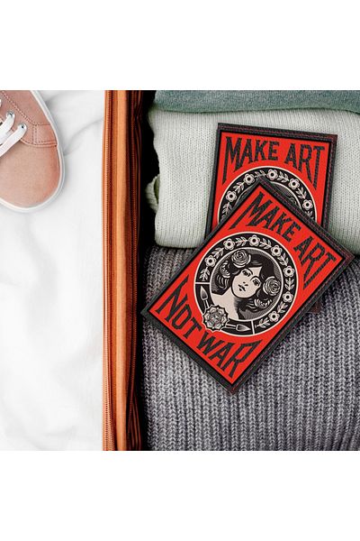 Cekuonline Leather Passport Cover and Suitcase Tag Silicone Luggage Tag Completely Handmade Make Art