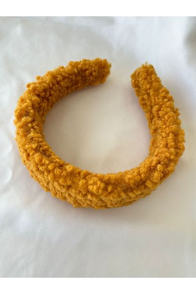 Rachel Mustard Yellow Teddy Fabric Crown
