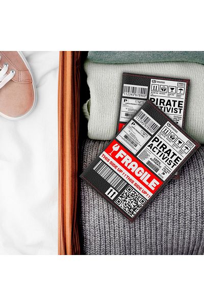 Cekuonline Leather Passport Cover and Suitcase Tag Silicone Luggage Tag Completely Handmade Fragile