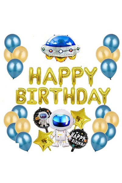 DÜVENCİ TİCARET LÜKS UZAY TEMALI KONSEPTLİ HAPPY BİRTHDAY Lüks Doğum Günü Par...