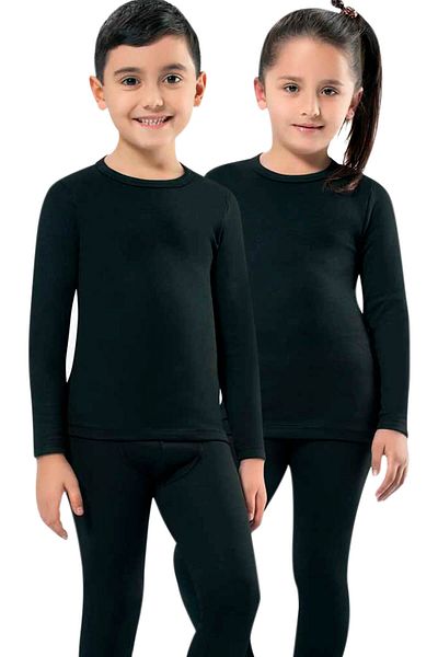 bonbonetti chocolate baby&kids Унисекс детски черен термо боди MKT2005G