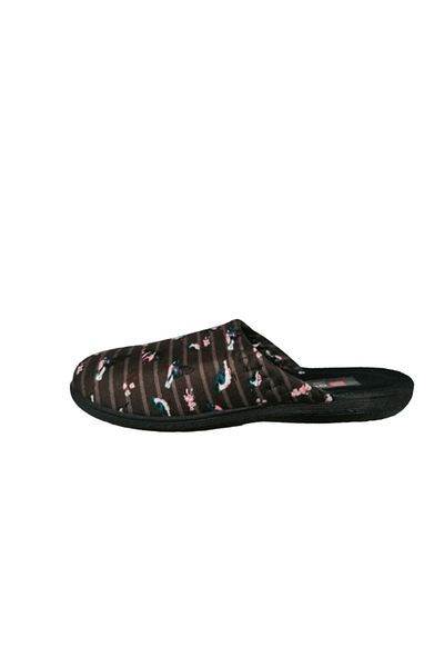 GEZER Women's Brown-Black Bird Patterned Daily Ultra Light Indoor Slippers