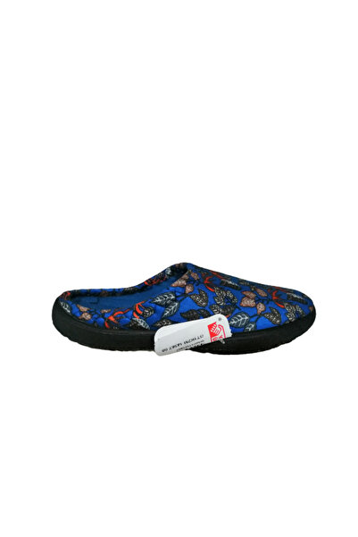 GEZER Kadın Mavi Yaprak Desenli Günlük Ultra Hafif Ev Içi Terlik
