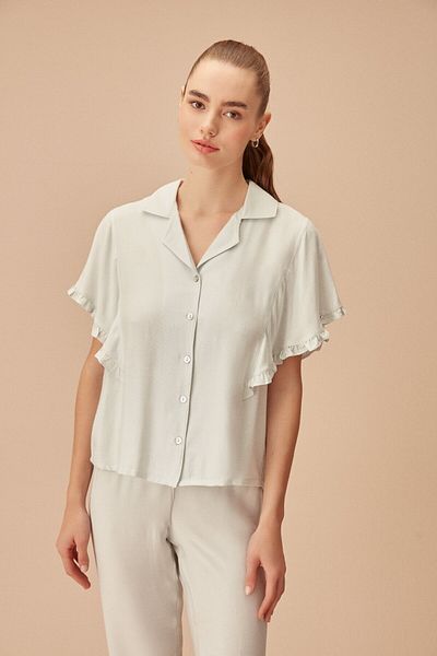 SUWEN Set pijama masculin crem