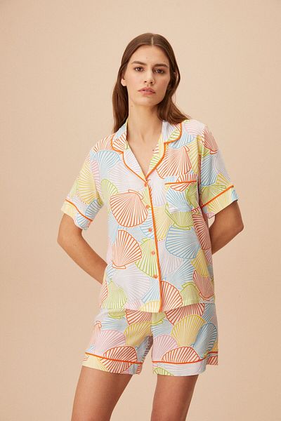 SUWEN Maskulines Shorts-Set in Muschelform