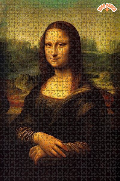 Genel Markalar Monalisa Desenli Dekoratif Çift Katlı Çerçeveli Asılabilir Ahş...