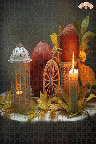 Teona Ahşap Lüks Trend Romantik Mum Dekoratif Çift Katlı Çerçeveli Asılabilir...