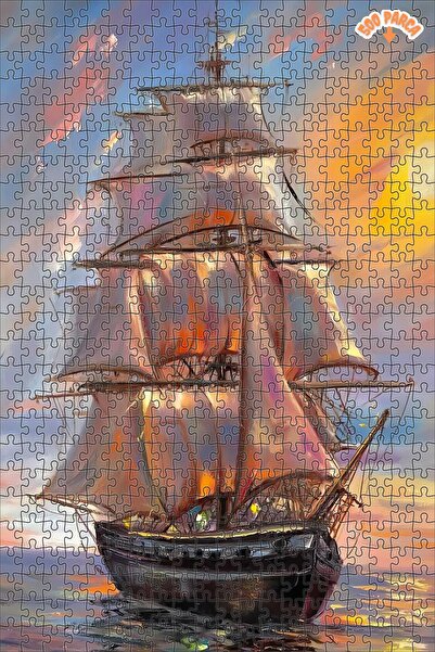 Teona Ahşap Yağlı Boya Gemi Dekoratif Çift Katlı Çerçeveli Asılabilir Ahşap P...