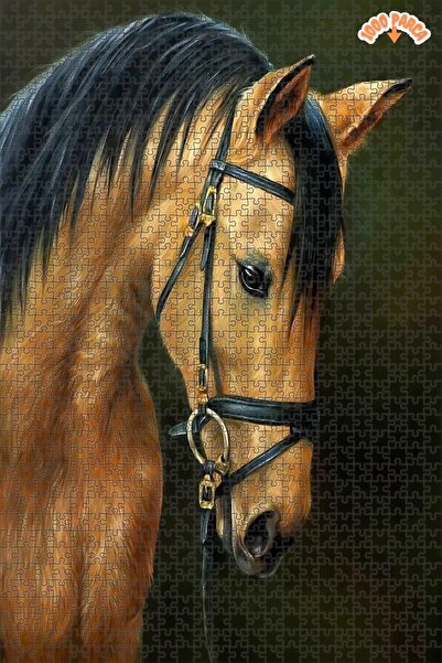 Teona Ahşap Asil At Dekoratif Çift Katlı Çerçeveli Asılabilir Ahşap Puzzle 1000 PARÇA 50X70