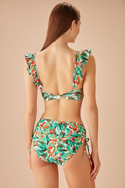 SUWEN Yanı Büzgülü Desenli Bikini Alt