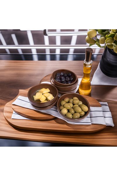 TRUSTMODA 6 Luxury Wooden Look Snack Bowl - Bowl - Presentation Bowl