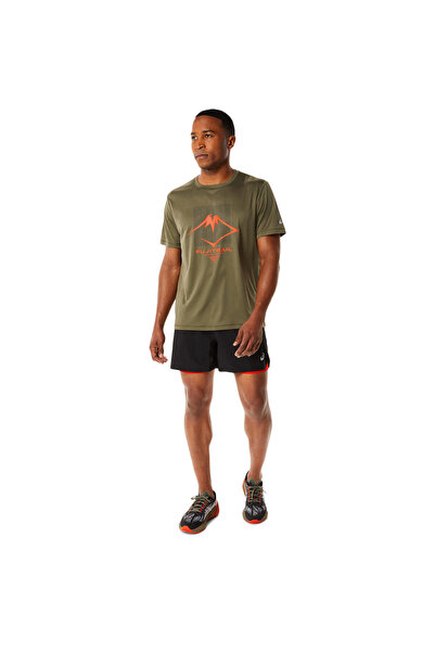 Asics Άνδρες& # Κοντομάνικο μπλουζάκι με λογότυπο Fujitrail, μέγεθος S