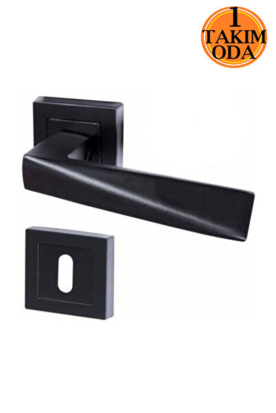 ŞENEL Yapı Market Piramit Mat Siyah Zamak Rozetli Oda Kapı Kolu Takım
