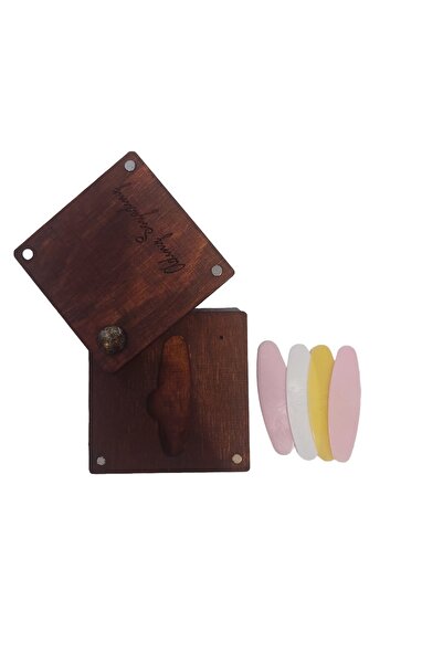 Donizetti Kişiye Özel Ahşap Bağlama Mızrap Tezene Kutusu 4 Tezene Hediye