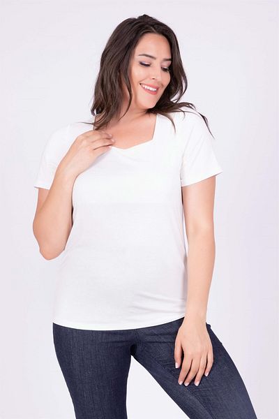MYLİNE T Shirt with Square Neckline