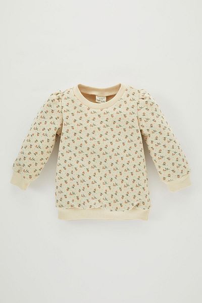 DeFacto Baby Girl Crew Neck Floral Thick Sweatshirt