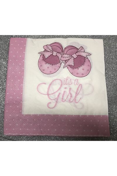 Deniz Party Store Its A Girl Paper Napkin 20 Pieces