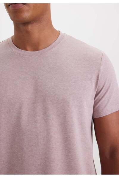 WESTMARK LONDON Salmon Melange Crew Neck Regular Fit Basic Men's T-Shirt MERLIN