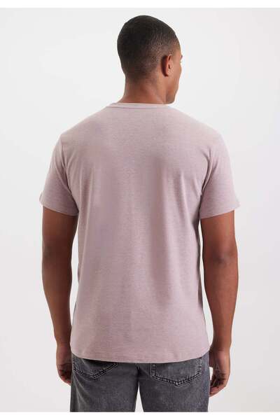 WESTMARK LONDON Salmon Melange Crew Neck Regular Fit Basic Men's T-Shirt MERLIN